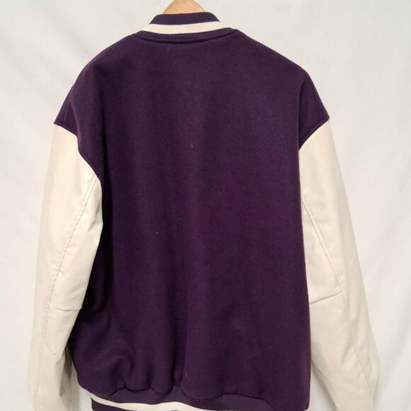 H&M Purple Varsity Jacket with Letter 'B' Patch Size Large - Picture 4 of 9